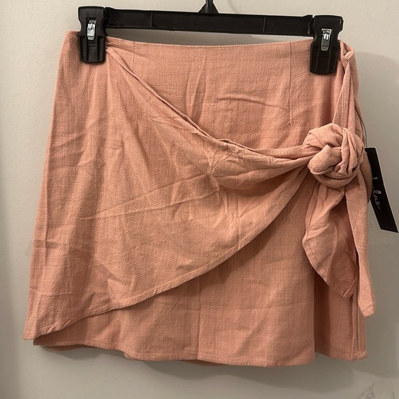 NWT Lulus Ayla Pink Tie-Front Mini Skirt size small - Picture 14 of 16